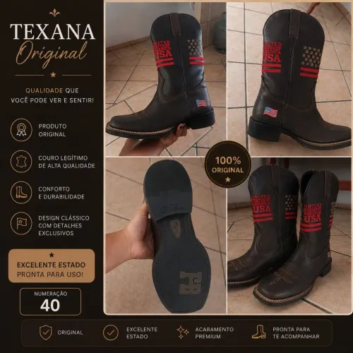 Bota texana coro original pronta pra seu uso