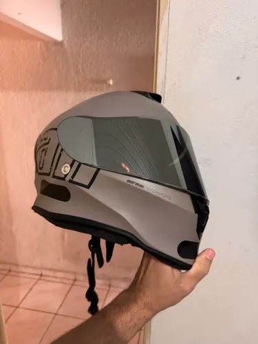 Capacete Mormaii M1Cinza Fosco - Tam 56 (+Viseira Espelhada)