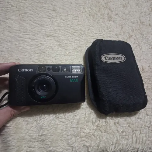 Câmera Fotográfica Analógica 1990 Canon Sure Shot Max - Preta (Funcionando Perfeitamente!)