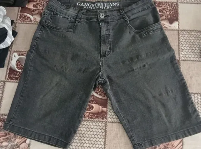 Bermuda Jeans Masculina Gangster Tam 46 - Cinza Grafite