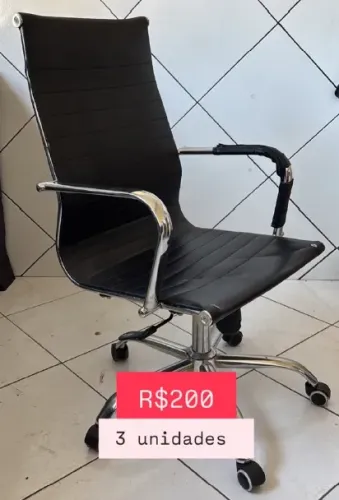 Cadeira Executiva preta 3 unidades