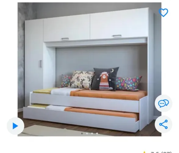 Guarda roupa acoplado com  bi cama 