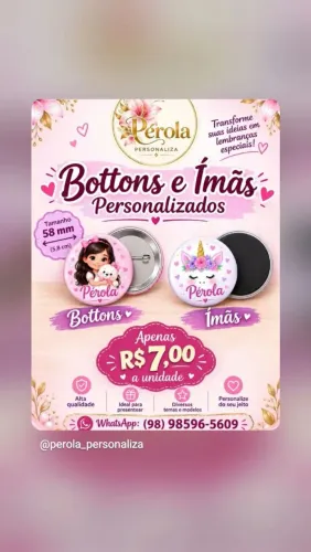 Bottons e imãs personalizados