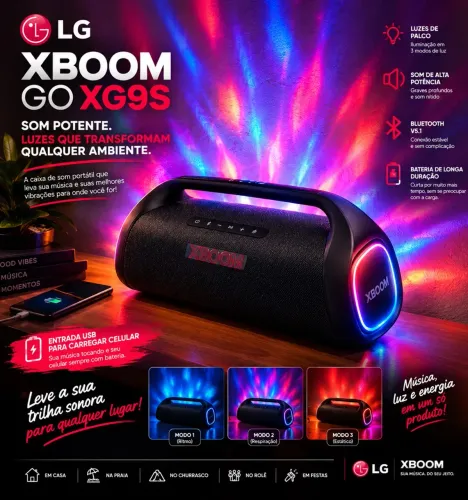 Caixa de som LG XBOOM GO XG9S