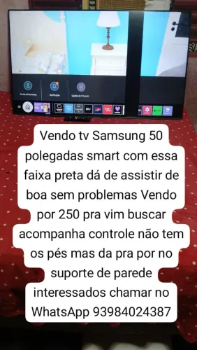 Vendo tv Samsung 50 polegadas smart com uma faixa da de assistir de boa valor 250
