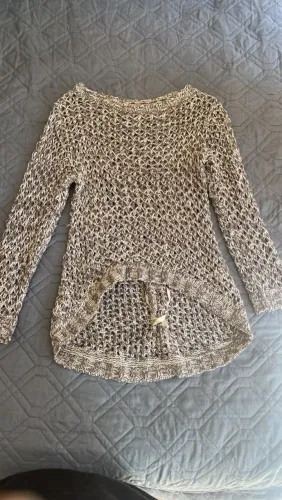 Blusa Feminina de Tricô Bege Manga Longa