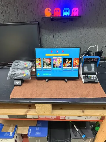 Neo Geo Mini Desbloqueado + Tela 14? - 02 Cont Original - Loja Física - Garantia