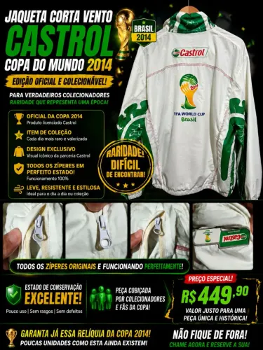 Jaqueta Castrol 2014 Original - Item de Coleção em Excelente Estado