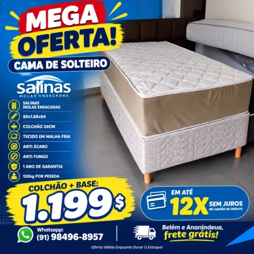CAMA DE SOLTEIRO MOLAS ENSACADAS