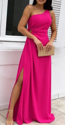 Vestido longo festa 40/42 fúcsia 