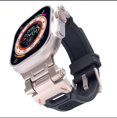Pulseira Esportiva de Luxo para Apple Watch Ultra 1 2 3 49mm Borracha Macia Premium