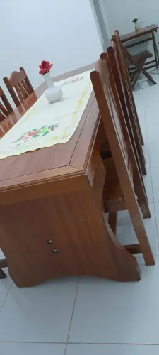 Mesa 6 cadeiras, madeira jatoba