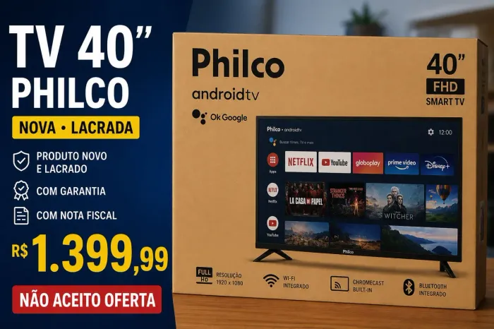 Tv 40 nova lacrada com garantia e nota fiscal 