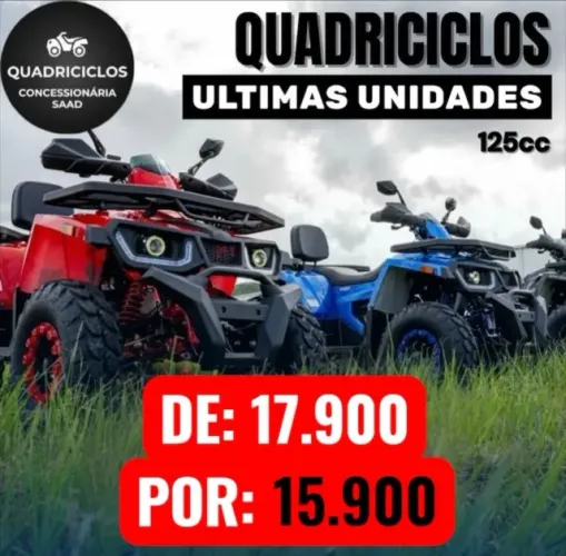Quadriciclos diversos modelos e cores 125 cilindradas - 15.900  0KM