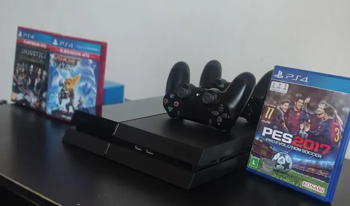 Ps4 Fat 500GB + 2 Controles + 3 Jogos Mídia Física - Funcionando 100%