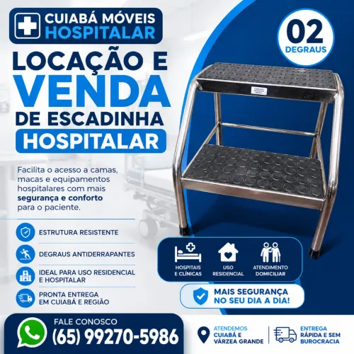 Escadinha 02 degraus hospitalar