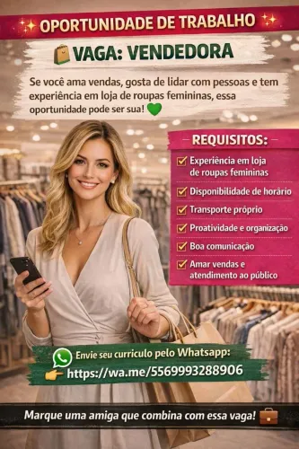 Vendedora - Loja de roupas