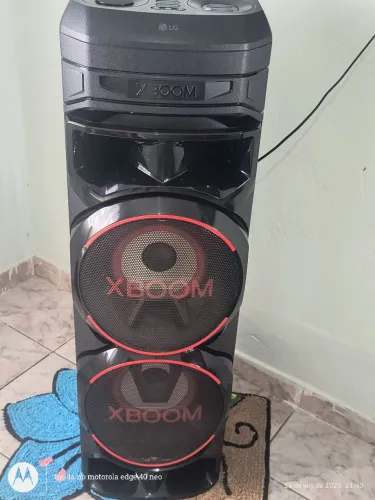 caixa de som X Bom LG dom top com luz Leds coloridas ,caraooke , Bruetooth,volume
