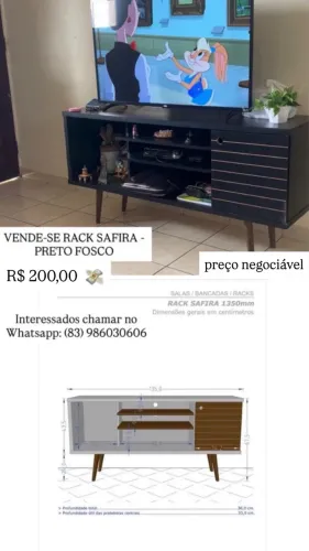 VENDE-SE RACK SAFIRA PRETO FOSCO