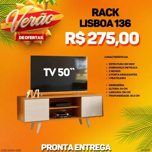 RACK LISBOA TV 50 - DIRETO DE FABRICA