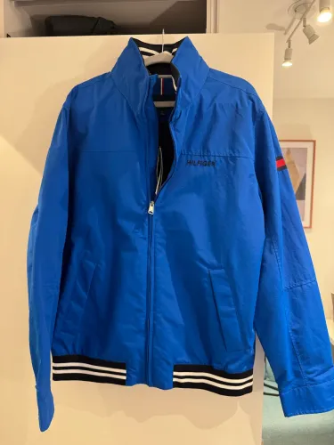 jaqueta tommy hilfiger azul m impermeável