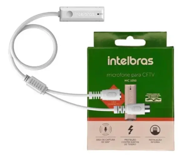 Microfone intelbras MIC 1050 para câmeras e dvr novo sem uso
