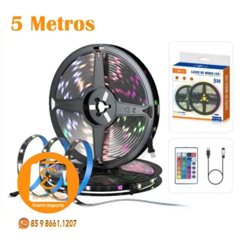 Fita Led com USB Luzes RGB 5 Metros Inova MD-12796
