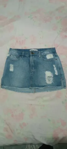 Saia jeans feminina curta