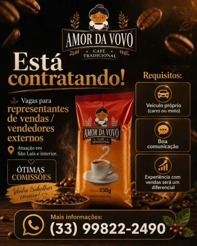 Vagas pra Representante comercial / Vendedor externo