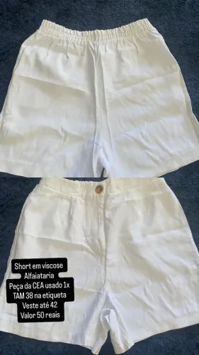 Short em alfaiataria branco