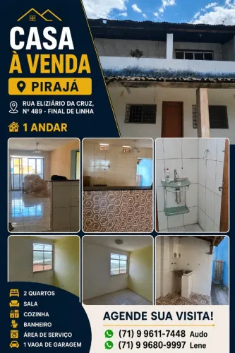 Casa a venda 1° andar . 2 quartos , sala , cozinha, banheiro, área de serviço,