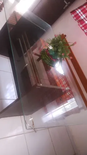 Mesa de tampão de vidro 6 lugares