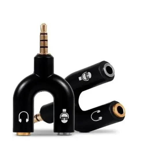 Adaptador Splitter De Fone E Microfone Headset Áudio P2 X P3 Cores