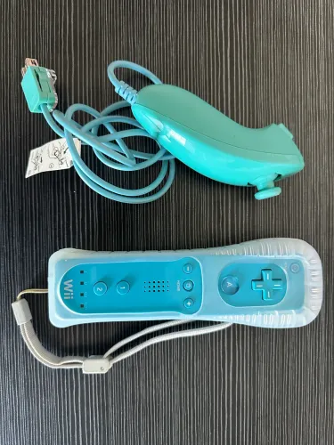 Wii Remote Plus Original Nintendo Azul + Nunchuk | Motion Plus Integrado | Wii / Wii U