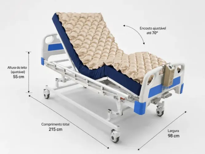 Cama Hospitalar Articulada com Colchão Pneumático de Pressão Alternada - Air Plus