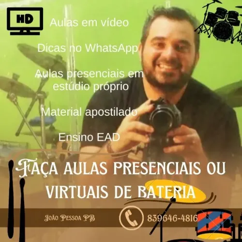 Aulas de bateria e percussão