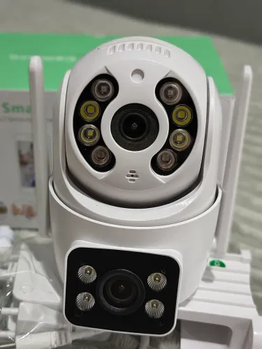 Camera De Seguranca Lente Dupla Wifi HD Externa Visao Noturna