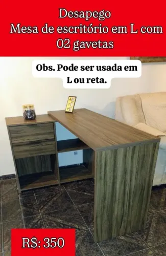 Mesa de escritório em L