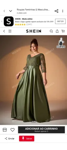 Vestido verde militar/oliva escuro