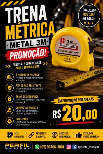 Trena métrica metal 3m promoção 