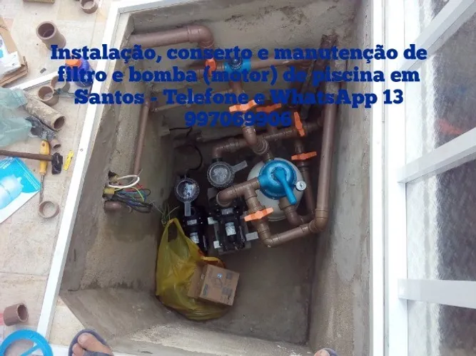 Conserto, manutenção de bomba ( Motor)  de piscina em Santos
