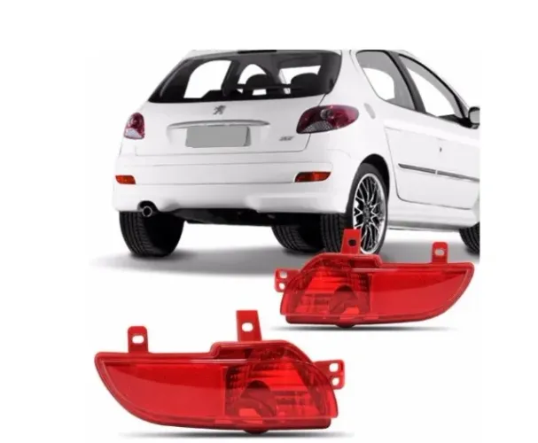Lanterna Parachoque Peugeot 207 2009 à 2016 - Traseiro Vermelho D/E - Luz de Neblina