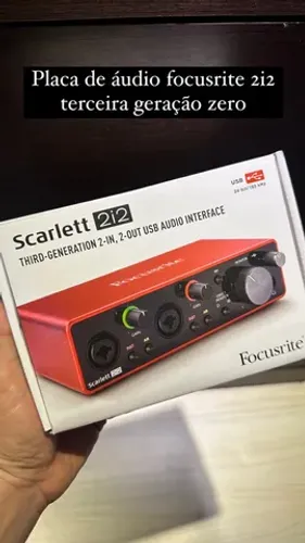 Placa de áudio focusrite 2i2 terceira geração zero