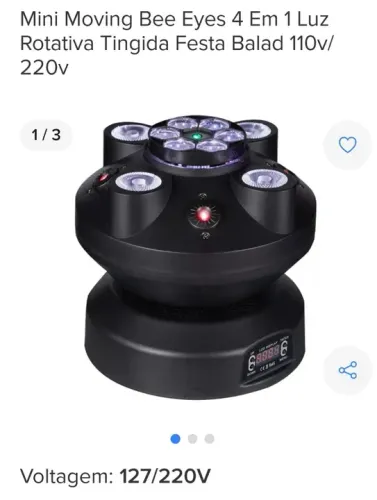 Mini Moving Bee Eyes 4 Em 1 Luz Rotativa Tingida Festa Balad 110v/220v