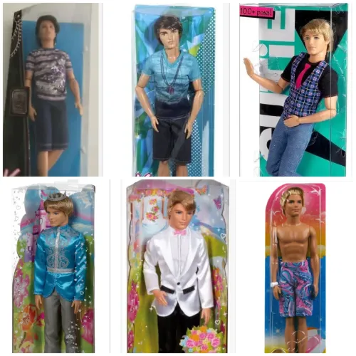 Kit Bonecos Barbie Ken 6 diferente modelos Antigos Mattel