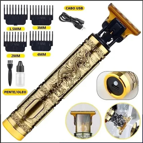 Máquina De Cortar Cabelo Fazer Barba Acabamento Dragão 