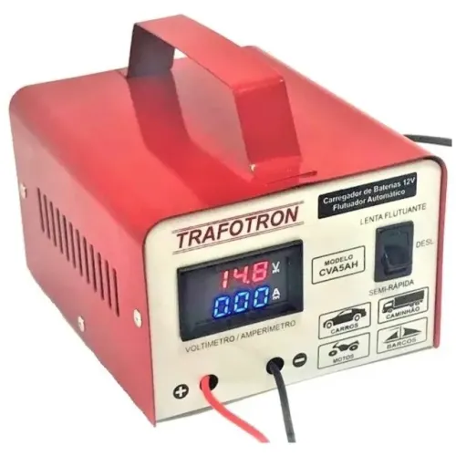 Carregador Bateria 12v 5ah Com Voltimetro E Amperimetro Cva5