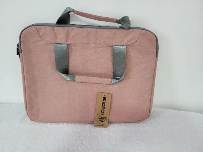 Bolsa de transporte para laptop de 15,6 pol à prova d'água com alça - Cor Rosa