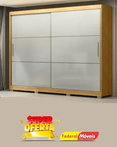 Guarda Roupa 2 Portas de Correr 4 Gavetas Promoçao Fazemos Entrega Novo