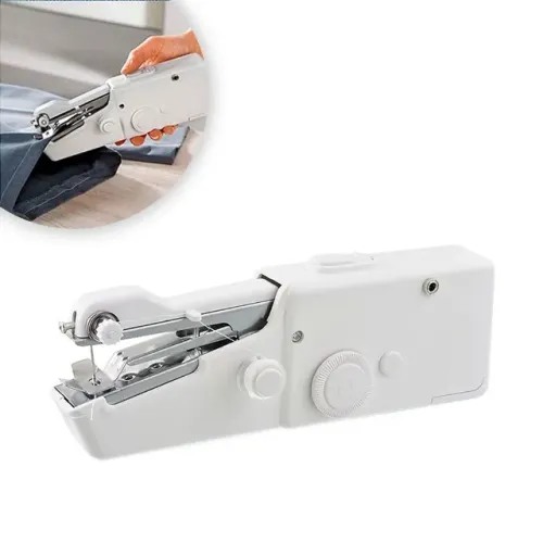Maquina De Costurar Portatil Mini A Pilha Eletrico Pratico Cor Branco